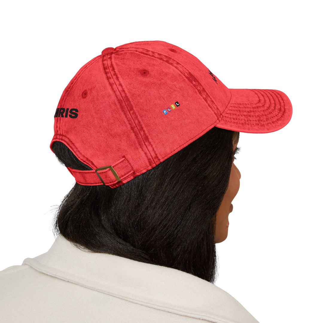 FLCL — "Never Knows Best" Distressed Red Dad Hat