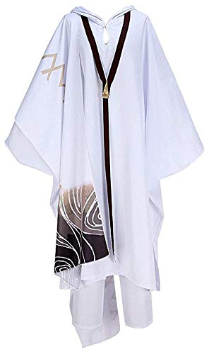 Enkidu White Long Robe Halloween Cosplay Costume