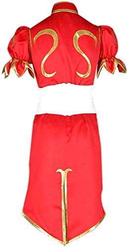 Street Fighter - Chun - Li Red Cheongsam Dress Full Set Cosplay Costume