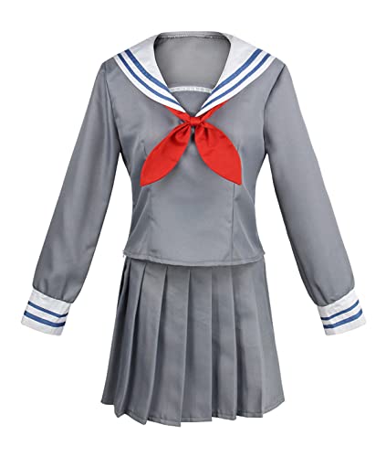 Cosplay Costume Grey School Uniform Sailor Outfit Full Set