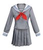 Cosplay Costume Grey School Uniform Sailor Outfit Full Set