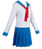 Pop Team Epic Blue Dress School Uniform Full Set Cosplay Costume