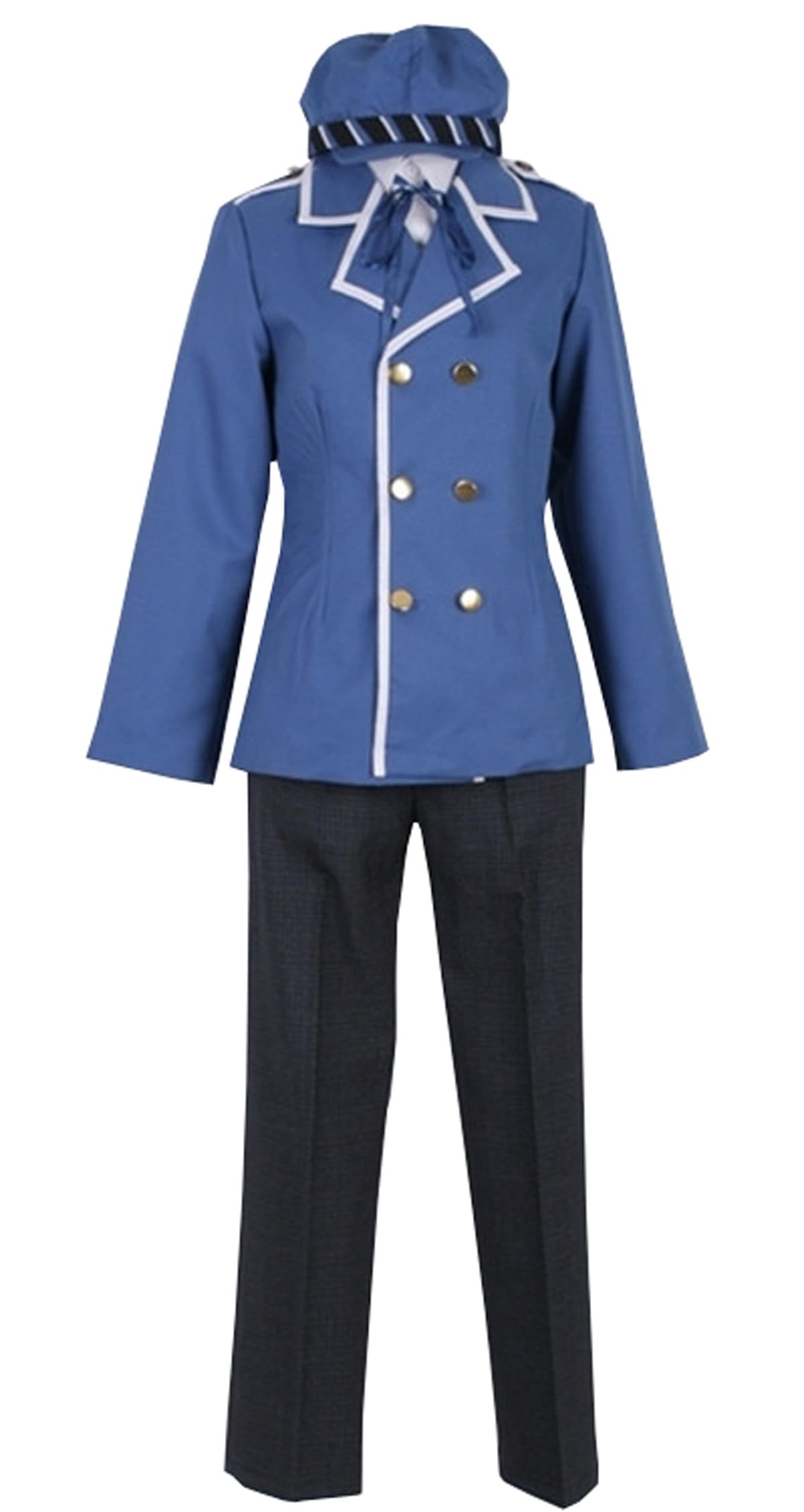 Cosplay Costume Blue Uniform With Hat Halloween Outfit Full Set